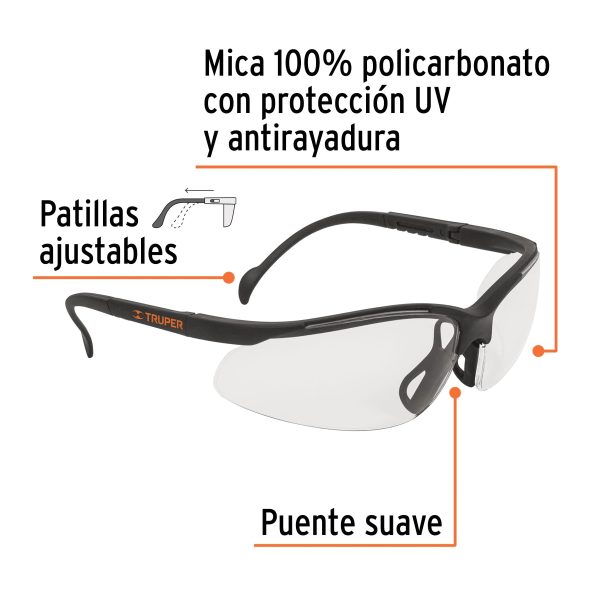 LENTES DE SEGURIDAD TRANSPARENTES TRUPER VISION - Imagen 2