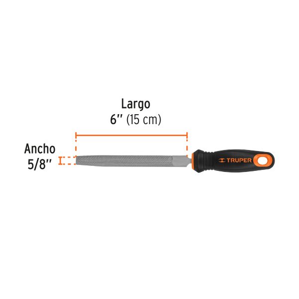 LIMA MEDIA CAÑA BASTARDA 6" CON MANGO TRUPER - Imagen 3