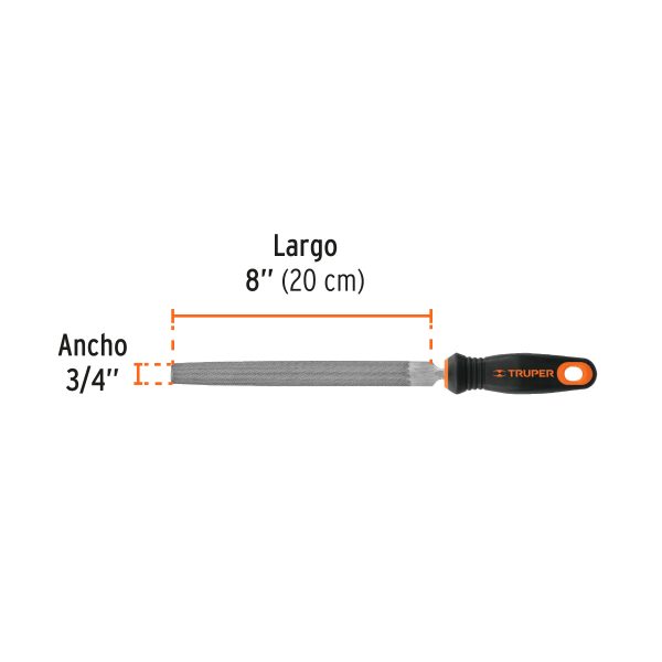 LIMA MEDIA CAÑA BASTARDA 8" CON MANGO TRUPER - Imagen 3