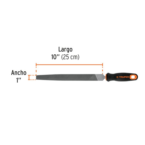 LIMA PLANA BASTARDA 10" CON MANGO TRUPER - Imagen 3