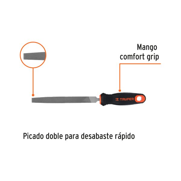 LIMA PLANA BASTARDA 6" CON MANGO TRUPER - Imagen 2