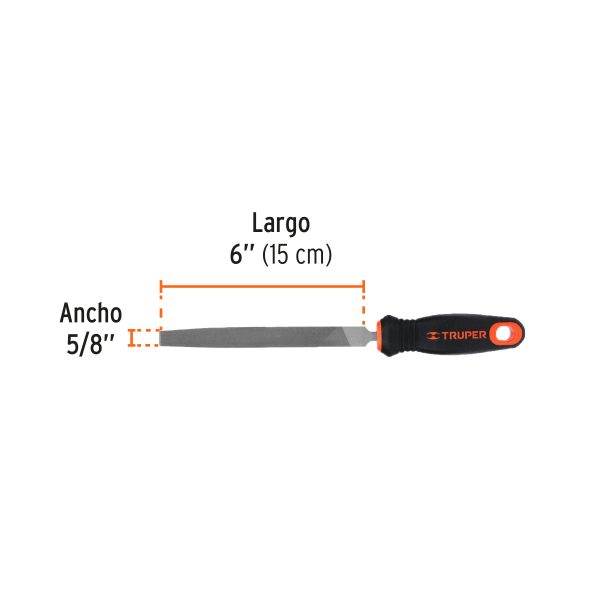 LIMA PLANA BASTARDA 6" CON MANGO TRUPER - Imagen 3