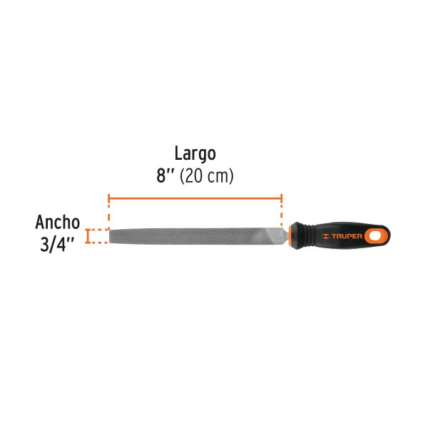 LIMA PLANA BASTARDA 8" CON MANGO TRUPER - Imagen 3