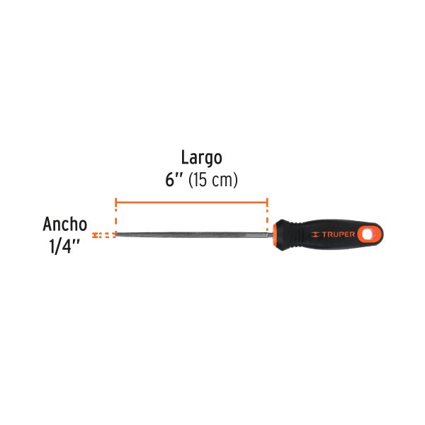 LIMA REDONDA BASTARDA 6" CON MANGO TRUPER - Imagen 3
