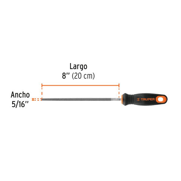 LIMA REDONDA BASTARDA 8" CON MANGO TRUPER - Imagen 3