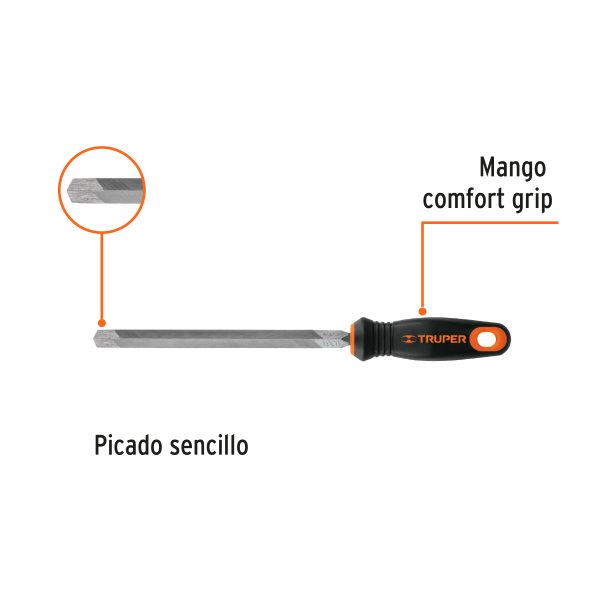 LIMA TRIANGULO PESADO 8" 32 DPP CON MANGO TRUPER - Imagen 2