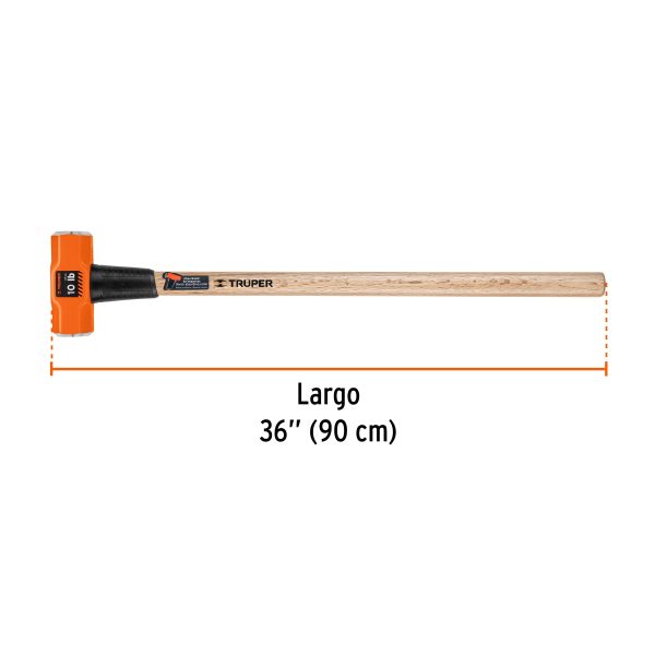 MACETA OCTAGONAL 10 LB MANGO DE MADERA 36" TRUPER - Imagen 2