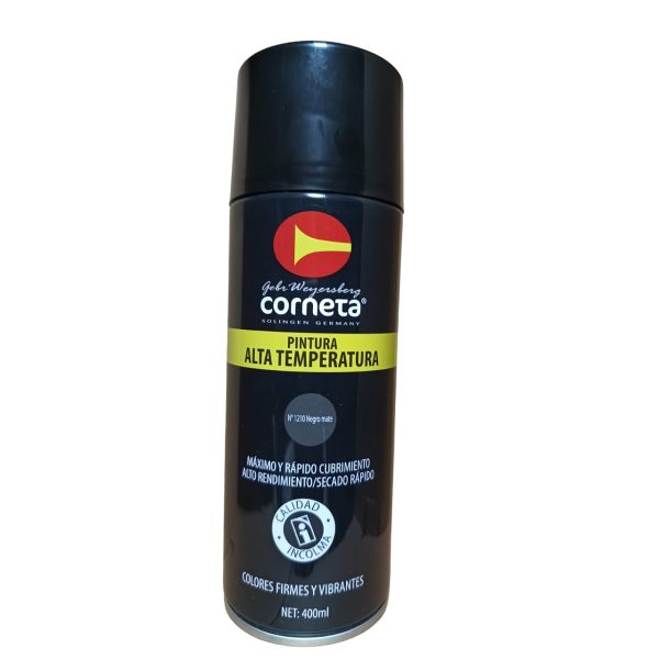 PINTURA ALTA TEMPERATURA N° 1210 NEGRO MATE CORNETA
