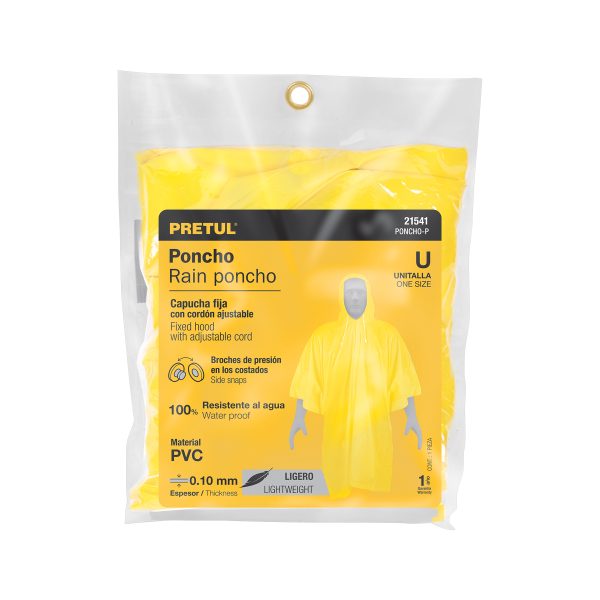 PONCHO O CAPAMANGA LIGERO DE PVC PRETUL - Imagen 3