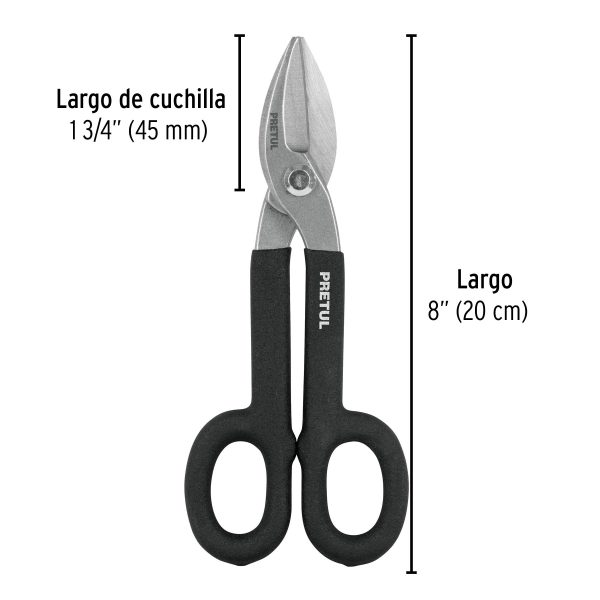 TIJERA PARA HOJALATERO 8" PRETUL - Imagen 2