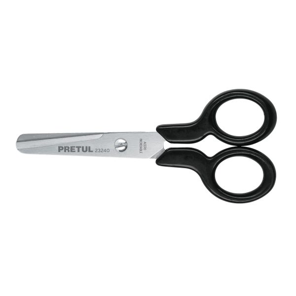TIJERA 4-1/2" DE ACERO INOXIDABLE PUNTA ROMA ESCOLAR PRETUL