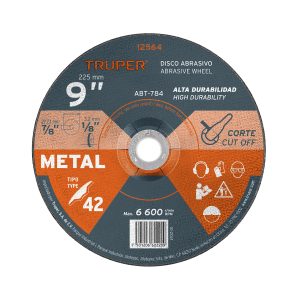 DISCO TIPO 42 DE 9" X 3.2 MM PARA CORTE DE METAL TRUPER