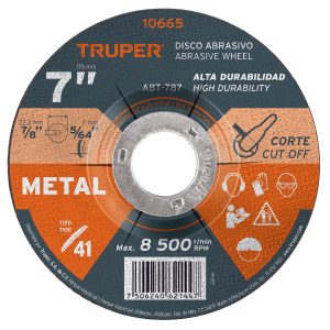 DISCO DE 7" PARA CORTE DE METAL TIPO 41 TRUPER