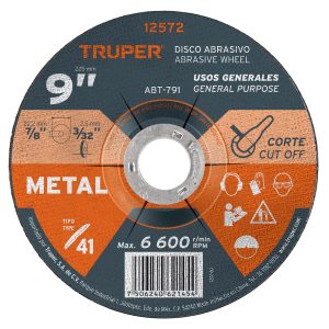 DISCO DE 9″ PARA CORTE DE METAL TIPO 41 TRUPER