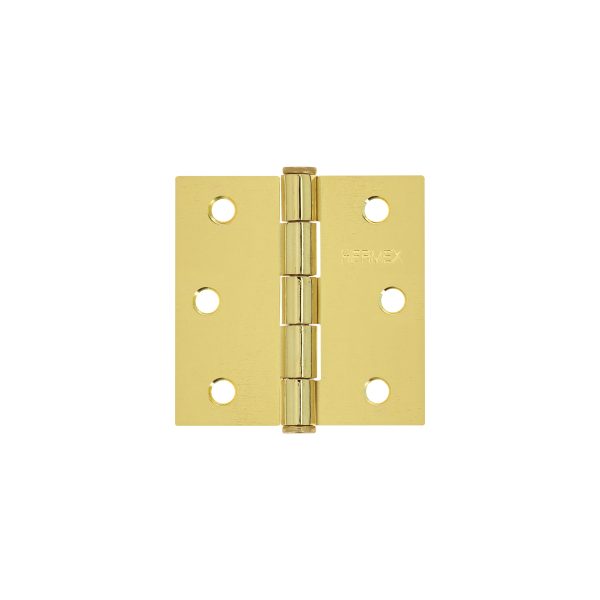 BISAGRA CUADRADA 2-1/2" LATONADO CABEZA PLANA X 10 PIEZAS HERMEX