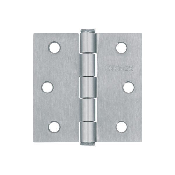 BISAGRA CUADRADA 2-1/2" SATINADO CABEZA PLANA X 10 PIEZAS HERMEX