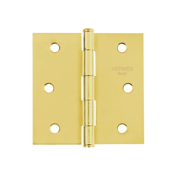 BISAGRA CUADRADA 3" LATONADO CABEZA PLANA X 20 PIEZAS HERMEX BASIC