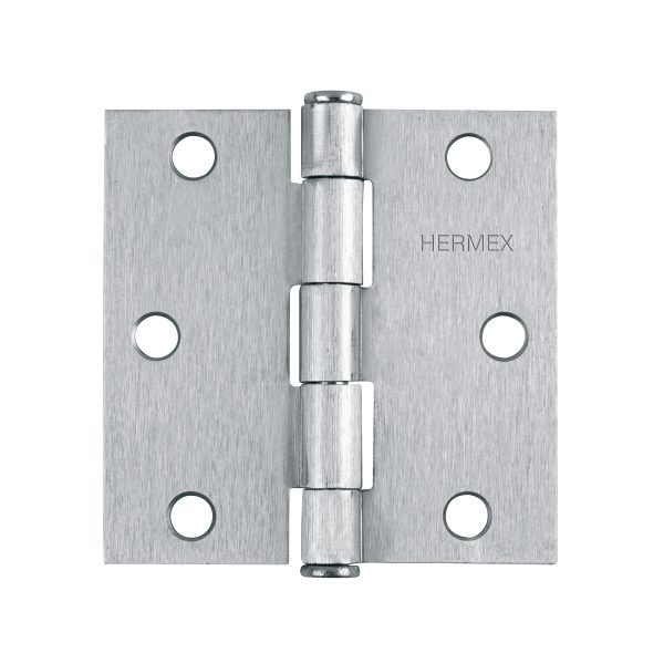 BISAGRA CUADRADA 3" SATINADO CABEZA PLANA X 20 PIEZAS HERMEX