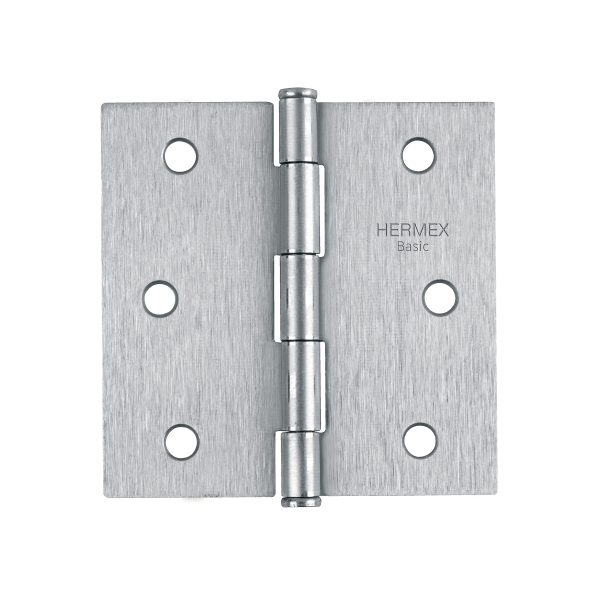 BISAGRA CUADRADA 3" SATINADO CABEZA PLANA X 20 PIEZAS HERMEX BASIC