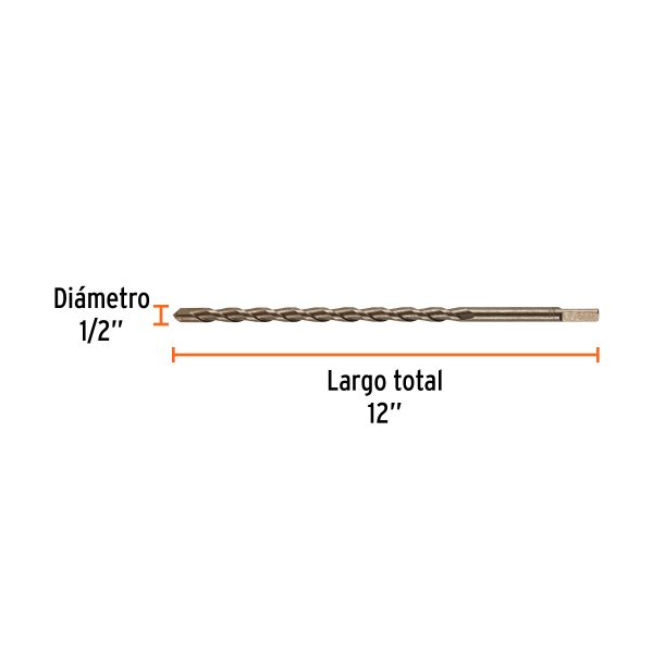 BROCA PARA CONCRETO DE 1/2" X 12" TRUPER - Imagen 2