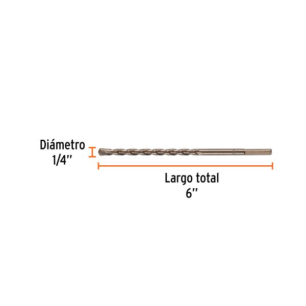 BROCA PARA CONCRETO DE 1/4" X 6" TRUPER - Imagen 2