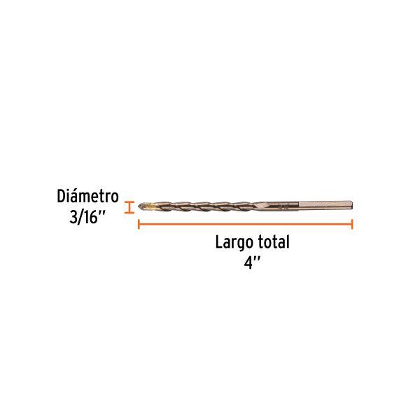 BROCA PARA CONCRETO DE 3/16" X 4" TRUPER - Imagen 2