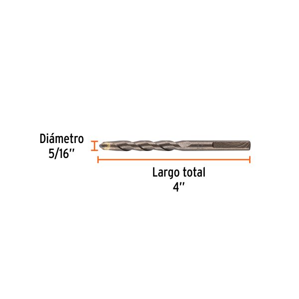 BROCA PARA CONCRETO DE 5/16" X 4" TRUPER - Imagen 2