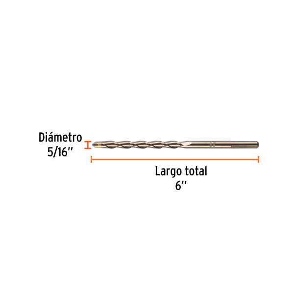BROCA PARA CONCRETO DE 5/16" X 6" TRUPER - Imagen 2