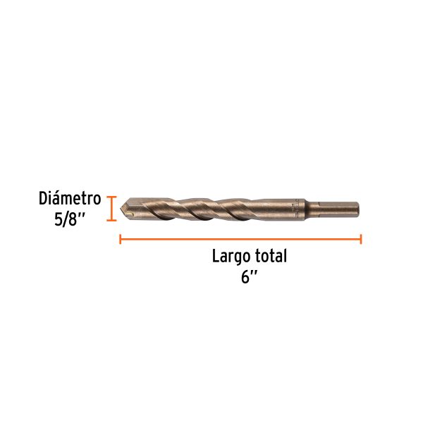 BROCA PARA CONCRETO DE 5/8" X 6" TRUPER - Imagen 2