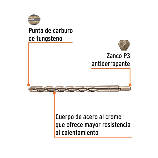 BROCA PARA CONCRETO DE 7/8" X 12" TRUPER - Imagen 2