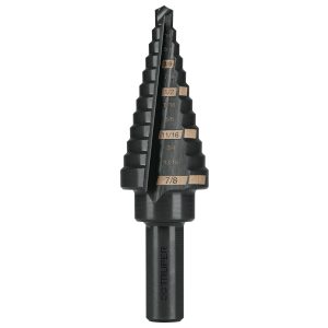BROCA ESCALONADA OXIDO NEGRO 12 ESCALONES 3/16" A 7/8" TRUPER