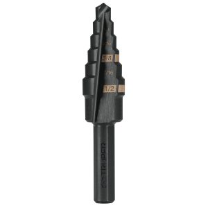BROCA ESCALONADA OXIDO NEGRO 6 ESCALONES 3/16" A 1/2" TRUPER