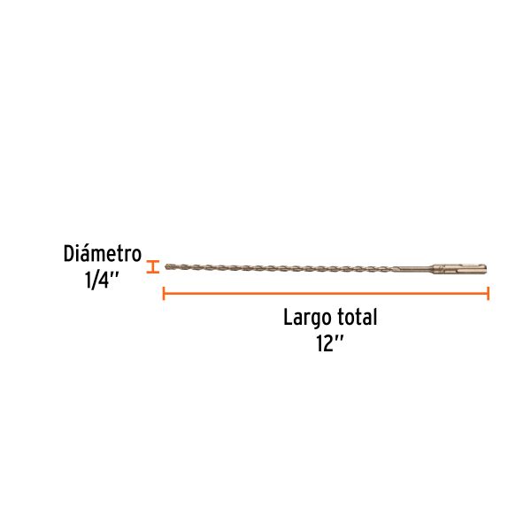 BROCA SDS PLUS 1/4" X 12" TRUPER - Imagen 2
