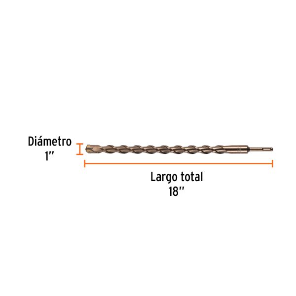 BROCA SDS PLUS 1" X 18" TRUPER - Imagen 2