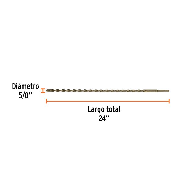 BROCA SDS PLUS 5/8" X 24" TRUPER - Imagen 2