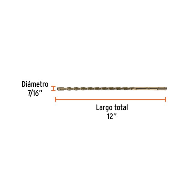 BROCA SDS PLUS 7/16" X 12" TRUPER - Imagen 2