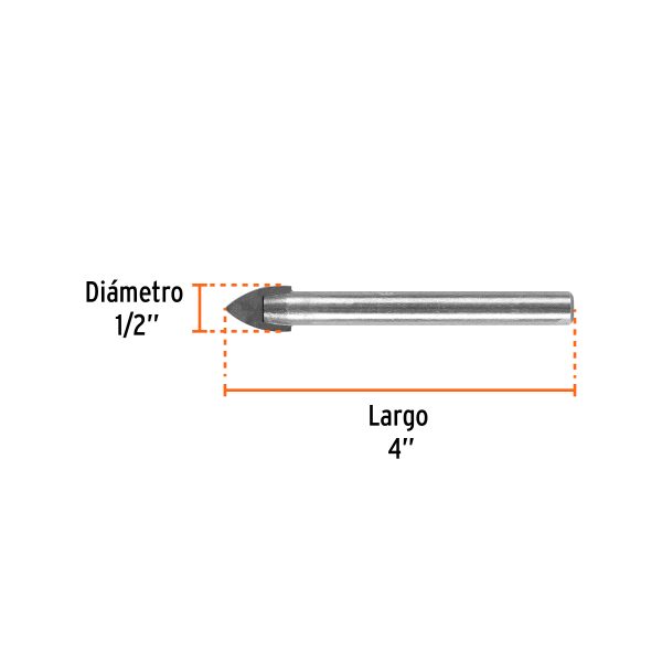 BROCA PARA VIDRIO Y BALDOSA DE 1/2" TRUPER - Imagen 2