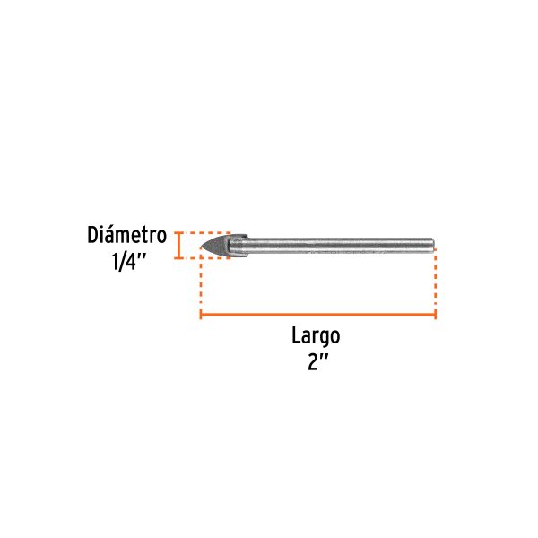 BROCA PARA VIDRIO Y BALDOSA DE 1/4" TRUPER - Imagen 2
