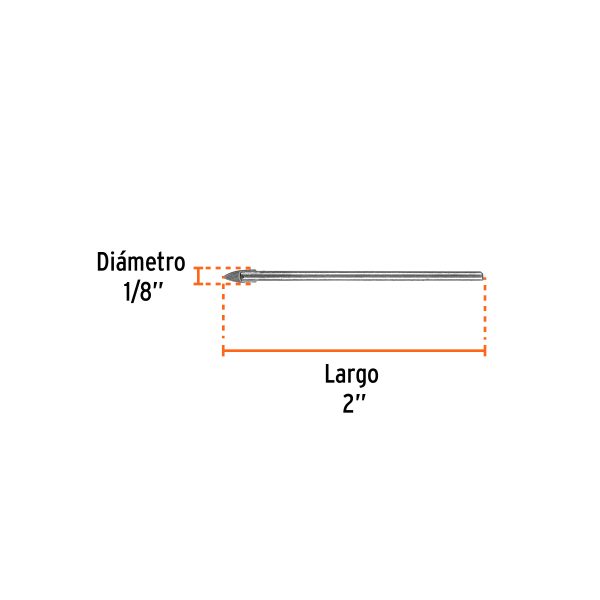 BROCA PARA VIDRIO Y BALDOSA DE 1/8" TRUPER - Imagen 2