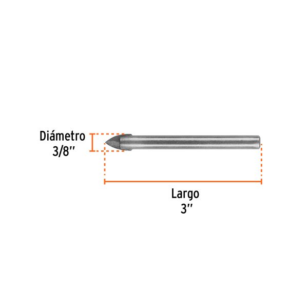 BROCA PARA VIDRIO Y BALDOSA DE 3/8" TRUPER - Imagen 2