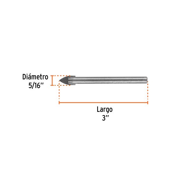 BROCA PARA VIDRIO Y BALDOSA DE 5/16" TRUPER - Imagen 2