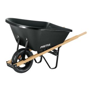 CARRETILLA 5 FT3 PLATON PLASTICO BASTIDORES DE MADERA PRETUL