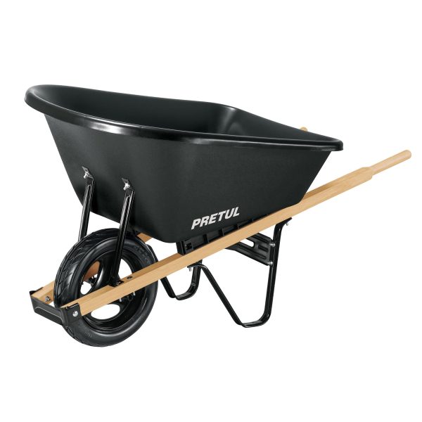 CARRETILLA 5 FT3 PLATON PLASTICO BASTIDORES DE MADERA PRETUL