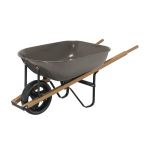 CARRETILLA 5.5 FT3 GRIS ANTIPINCHAZO MANGOS DE MADERA PRETUL