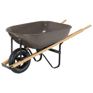 CARRETILLA 5.5 FT3 GRIS NEUMATICA MANGOS DE MADERA PRETUL