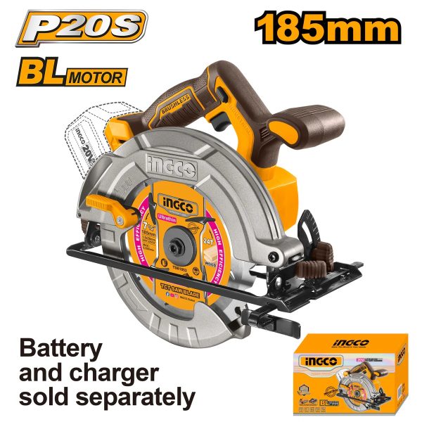 SIERRA CIRCULAR INALAMBRICA 7-1/4" 20 V INGCO