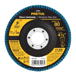 DISCO 4-1/2" LAMINADO GRANO 80 CENTRO 7/8" PRETUL