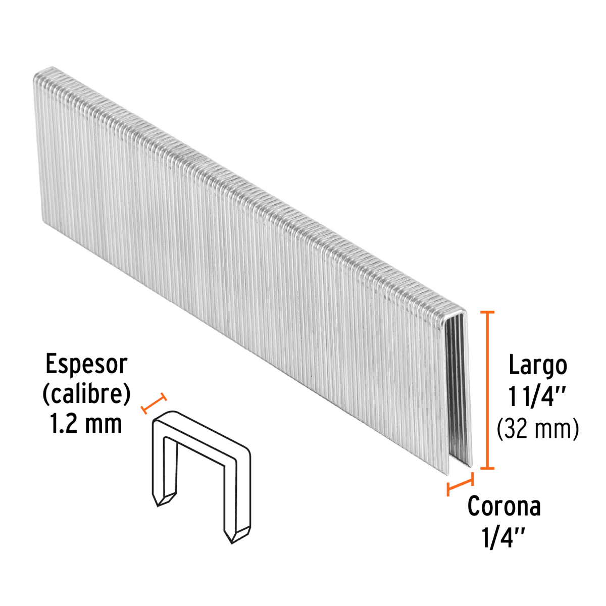 CAJA CON 5000 GRAPAS CORONA 1/4" CALIBRE 18, 32 MM P/ENNE-120 TRUPER