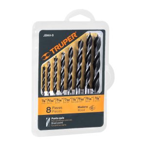 JUEGO DE 8 BROCAS CON PUNTA CENTRADORA PARA MADERA TRUPER