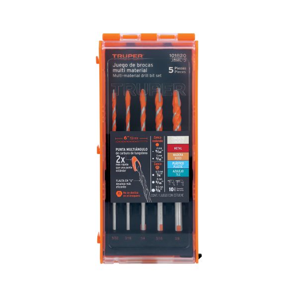 JUEGO DE 5 BROCAS MULTIMATERIAL TRUPER